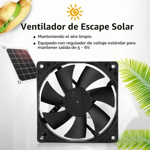 Vista 7 de Kit de ventilador extractor alimentado por energía solar, 6V 10W IP65 impermeable, gallinero de invernadero, carga USB
