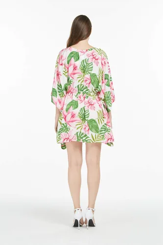 Vista 2 de Poncho hawaiano Luau vestido Wispy Cereus para mujer