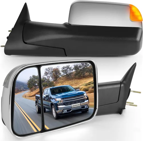 Vista 21 de SCITOO Espejos de remolque retrovisores izquierdos+derechos para Dodge 2009-2016 para Dodge para Ram 1500 2500 3500 con señal de giro calentada