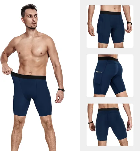 Vista 2 de Niksa Pantalones cortos de compresión para hombre, paquete de 23, ropa interior de compresión para hombre, pantalones cortos atléticos, pantalones