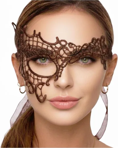 Vista 35 de Masquerade Mask For Women Lace Masquerade Mask for Masquerade Party, Proms, Venetian Party, Mardi Gras, Halloween & Cosplay Ana Bg Pluma de Pavo Real