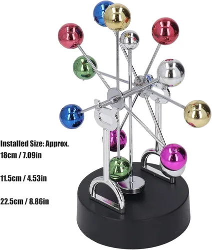 Vista 3 de KENANLAN Bola giratoria de la rueda de la fortuna, rotación magnética eléctrica de la rueda de la fortuna juguete colorido de la bola del metal