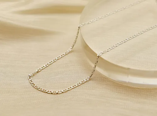 Vista 3 de Pori Jewelers - Collar de cadena de eslabones de plata de ley 925 (2mm, 3mm, 3.5mm, 5.5mm)