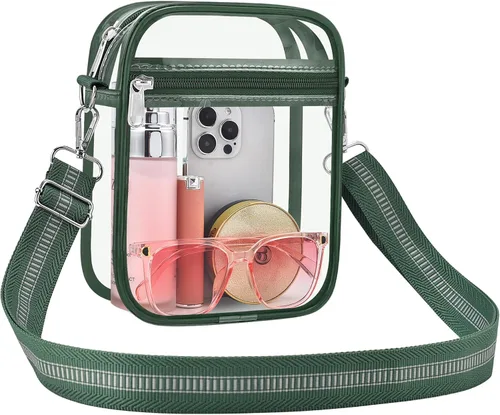 Vista 13 de Bolsa transparente para eventos de estadio, bolso cruzado transparente para hombres y mujeres, bolsa de mensajero para conciertos, festivales