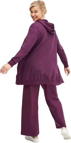 Vista 3 de ellos Sudadera con capucha larga con cremallera frontal para mujer, Multi