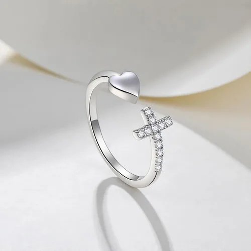 Vista 7 de Anillo de plata de ley 925, minimalista, ajustable, hecho a mano, para mujeres y niñas