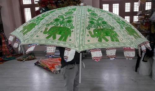Vista 2 de Handmade Embriodery Decorative Garden Umbrella, Large Decorative Handcrafted Wedding Umbrellas, Umbrellas for beach Parasols