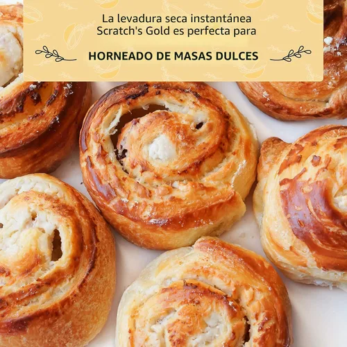 Vista 4 de Scratch Levadura dorada – Levadura seca instantánea para un aumento rápido – Añadir mezcla directa a seca – Perfecto para hacer pan, máquinas