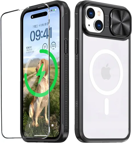 Vista 15 de Funda MagSafe transparente de titanio compatible con iPhone 15 Pro con cubierta deslizante para cámara, imanes fuertes, antiamarilleo, a prueba