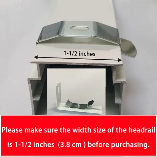 Vista 3 de 6 clips verticales para persianas verticales de 3 pulgadas de longitud para persianas verticales con ancho de barandilla de 1-1/2 pulgadas