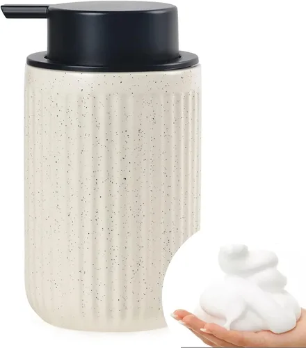 Vista 21 de BosilunLife Dispensador de Jabón de Manos de Espuma - Dispensador de Jabón de Espuma de Cerámica para Baño de 12 oz Dispensador de Jabón Líquido