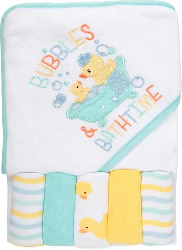Vista 13 de Juego de toallas de baño con capucha para bebés y niños de 6 a 12 meses (azul tiburón mini)