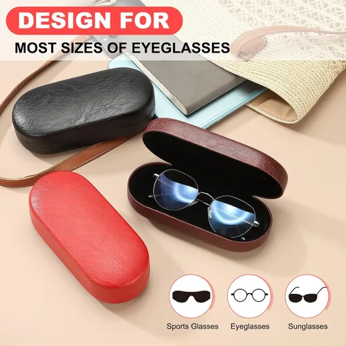 Vista 7 de PATIKIL Estuche rígido para lentes, piel sintética, grande, organizador de lentes de sol para mujeres y hombres