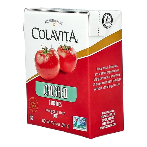 Vista 3 de COLAVITA Tomates triturados italianos, caja de recreación Tetra, embalaje sostenible, 13.76 onzas (paquete de 16)