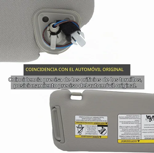Vista 3 de Dasbecan Visera solar del lado izquierdo del conductor con luz compatible con Nissan Murano 2009 2010 2011 2012 2013 2014 gris 96401-1AA1B