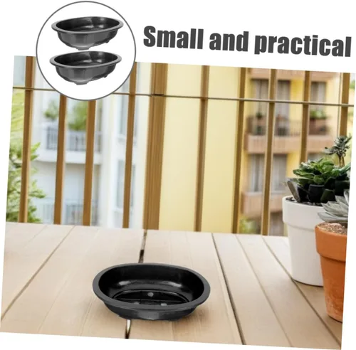 Vista 9 de 2 macetas ovaladas de plástico, macetas transpirables para suculentas, cactus, bonsáis, plantas de interior, maceta reutilizable, macetas de jardín