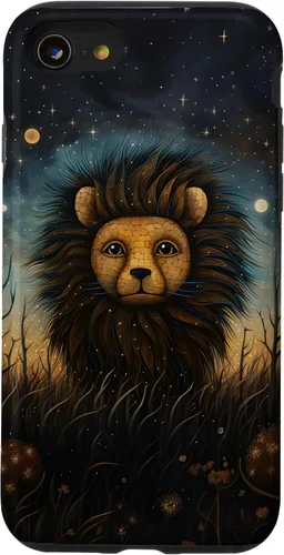 Vista 18 de iPhone 16 Lion at Twilight Lindas estrellas de león en la noche