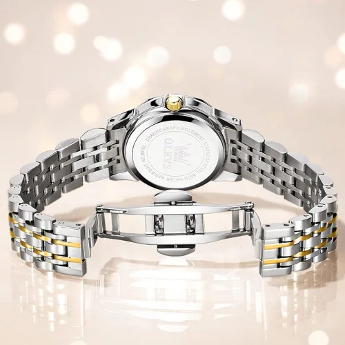 Vista 7 de OLEVS Reloj de pulsera para mujer, pequeño reloj de pulsera de acero inoxidable para mujer, reloj analógico de cuarzo para mujer