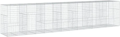 Vista 44 de vidaXL Cesta de gavión con tapa, 39.4 x 19.7 x 39.4 pulgadas, hierro galvanizado rectangular, resistente a la intemperie, montaje sin herramientas