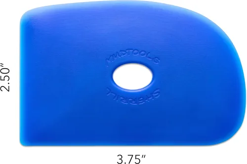 Vista 2 de MudTools Costilla de polímero de forma 2 para artistas de cerámica y arcilla, color azul, flexibilidad extra firme (B2)