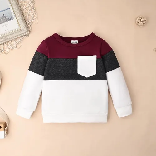 Vista 36 de Ropa de otoño e invierno para bebé, trajes de niño pequeño, sudadera de manga larga, sudadera de retazos y pantalones, 2 piezas, 12 meses a 5 años
