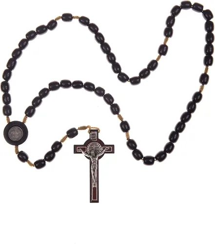 Vista 2 de Intercession Mens Large St Benedict Wood Rosary