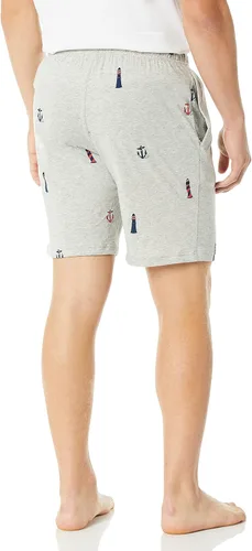 Vista 2 de Nautica Pantalones cortos de punto suave 100% algodón con cintura elástica para dormir para hombre Gris Caliente