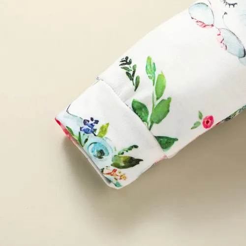 Vista 4 de DDLUZQual Mameluco unisex para bebé niña, traje recién nacido, mameluco para bebé bebé, lindo mono con estampado de elefantes