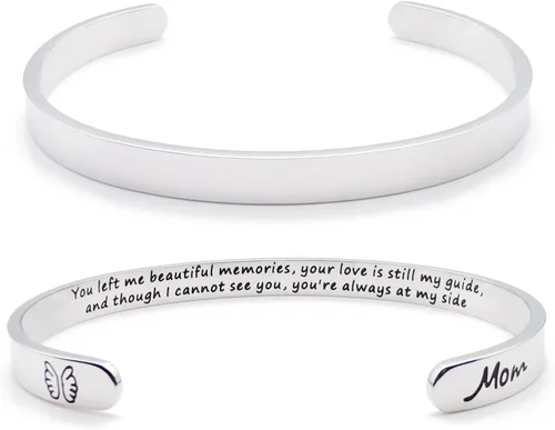 Vista 51 de Pulseras inspiradoras para mujer, joyería de acero inoxidable, con refranes, pulsera motivacional con mensaje oculto, pulseras grabadas para mejor