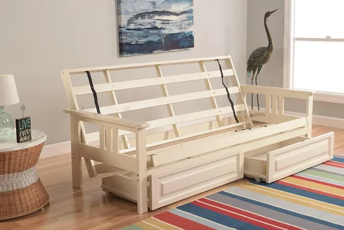 Vista 14 de Kodiak Futons Monterey - Marco de futón con cajones, incluido, color nuez Solo marco