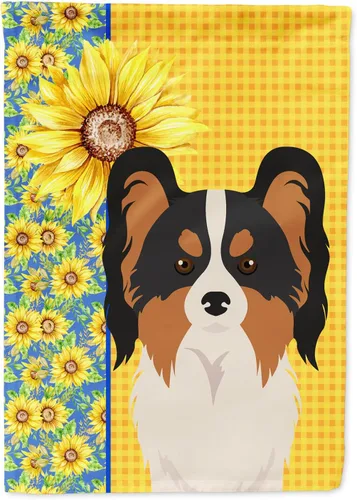 Vista 272 de Caroline's Treasures WDK5313GF Bandera de jardín con diseño de girasoles de verano, color negro y tostado, Airedale Terrier para buzón, bandera