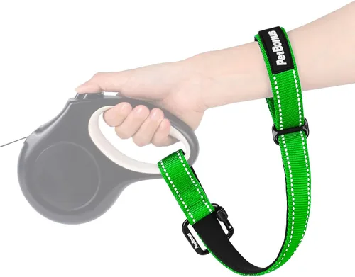 Vista 9 de PetBonus Correa de muñeca para perro, correa de seguridad para correa retráctil, correa corta reflectante con cerradura y mango acolchado suave