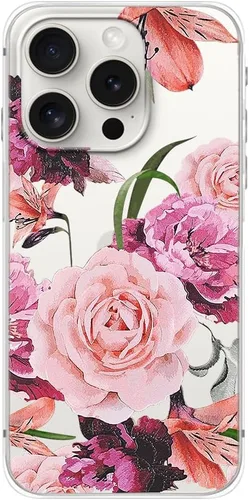 Vista 17 de Blingy's Funda para iPhone 15 Pro, bonito patrón de Navidad con diseño de copos de nieve de invierno, funda protectora transparente de TPU suave