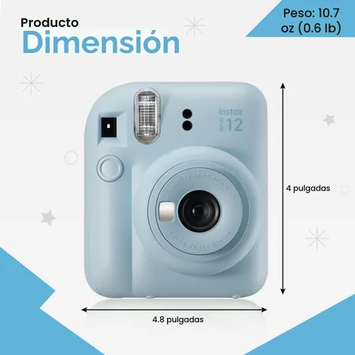 Vista 3 de Fujifilm INSTAX MINI 12 Blue Bundle 2025