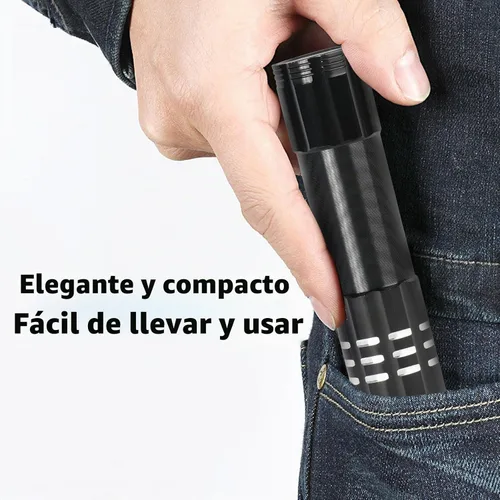 Vista 4 de Paquete de 6 linternas LED de aluminio pequeñas mini USB C recargables, linterna pequeña de mano a granel, linterna portátil para acampar brillante