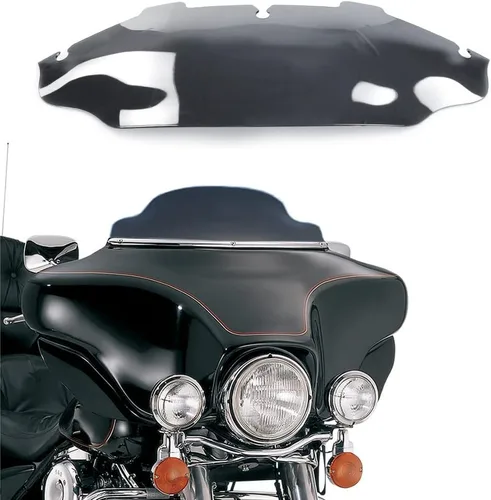 Vista 19 de Parabrisas negro de 4.5" para motocicleta, compatible con Harley Davidson Touring Street Glide Electra Glide FLHT FLHTCU Ultra Classic Glide FLHX