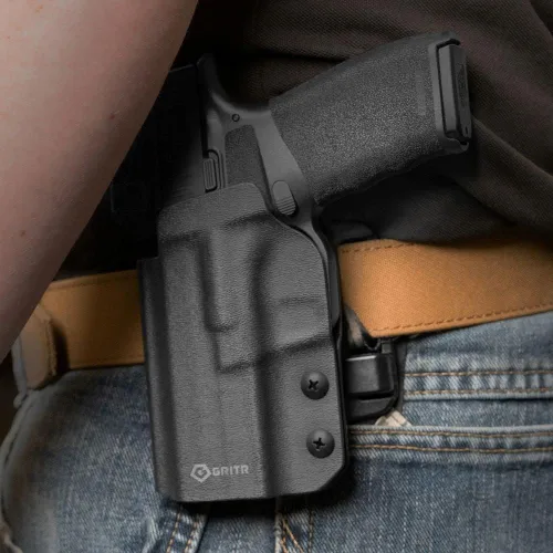 Vista 5 de GRITR OWB Kydex Pistol Holster Compatible with Springfield Armory Hellcat w/Optic Cut, Open Bottom, Adjustable Cant & Retention EDC Gun Accessory