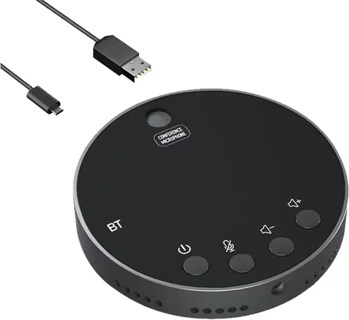 Vista 9 de Altavoz USB 3 en 1 para computadora con micrófono, altavoz de conferencia de escritorio para computadora portátil con micrófono para oficina en casa