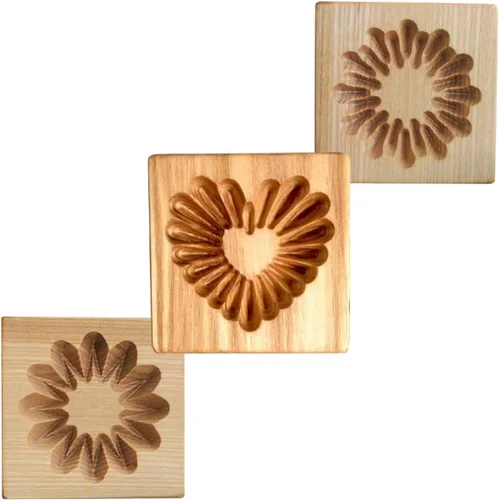 Vista 24 de Molde de Galletas de Madera Herramienta de Decoración de Galletas de Madera Moldes de Galletas 3D Molde de Hornear Gracioso Arte de Relieve Navidad