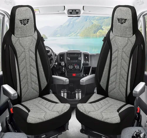 Vista 2 de BREMER SITZBEZÜGE Motorhome seat covers for Knaus Live TI PLKT201 PLKT201 - Negro/Gris