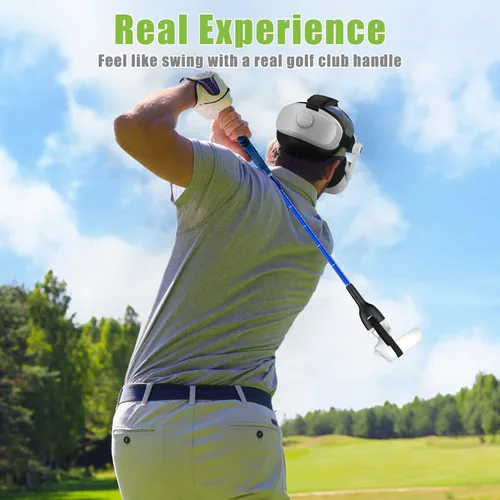 Vista 5 de YOGES VR Golf Club Handle Compatible with Oculus Quest 2 Controller, Adjustable Length Realistic Golf Club Attachment for Quest 2, Virtual Reality