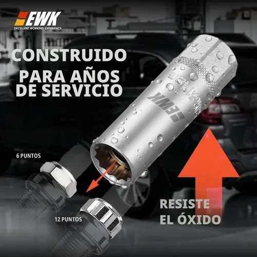 Vista 7 de EWK - Enchufe de bujía magnético de pared delgada de 14 mm, 12 puntos para BMW, Mini Cooper, Nissan, Infiniti