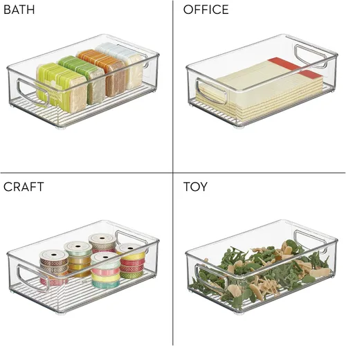 Vista 7 de InterDesign 64330 - Contenedor organizador para despensa, refrigerador, congelador y armario de almacenamiento, 10 x 3 x 6 pulgadas, transparente