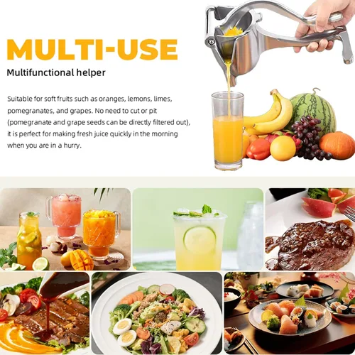 Vista 3 de Exprimidor, Extractor de Jugo de Fruta Fresca de Aleación de Aluminio, Exprimidor de Jugo Manual de Mano, exprimidor manual, Fácil de Limpiar