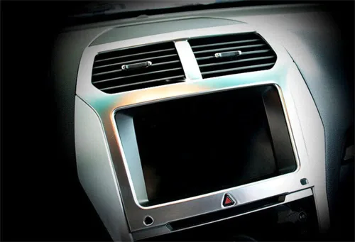 Vista 5 de L2R para Ford Explorer 2011 2012 2013 2014 2015 Accesorios para Interior de Coche Cubierta de Navegación del Tablero Consola Marco de Embellecedor