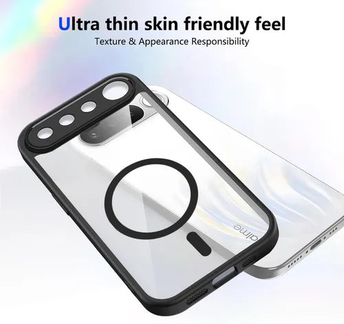 Vista 481 de Funda magnética transparente compatible con Xiaomi 17T, color negro 2 en 1 PC + TPU cubierta de teléfono a prueba de golpes, carcasa protectora