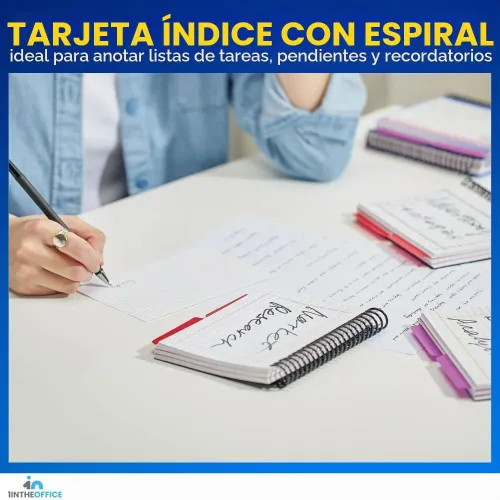 Vista 6 de 1InTheOffice Fichas de índice de 4 x 6 con rayas, encuadernadas en espiral, 120 tarjetas blancas/espiral (paquete de 2)