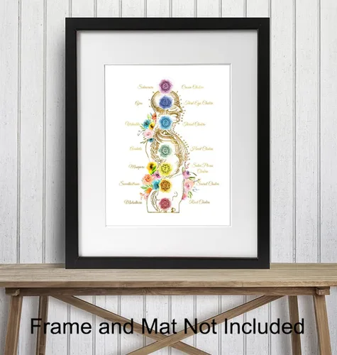 Vista 3 de Decoración de chakras del budismo zen, arte de pared Namaste de meditación espiritual, regalo para la nueva era, Buda, fanático del yoga, mujeres