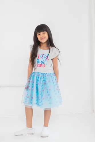 Vista 2 de Blue's Clues & You! Vestido de manga corta de tul para niñas