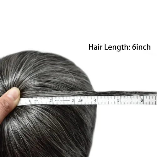 Vista 304 de Toupee para hombre 100% cabello humano real tupé para hombres 0.004 in piel de poliuretano para hombre, sistema de reemplazo de piezas de pelo